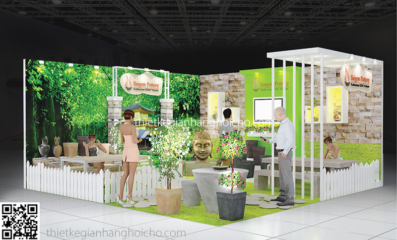 Thiet ke gian hang SAIGON_POTTERY (2) Hình ảnh thiết kế gian hàng Poterry 1