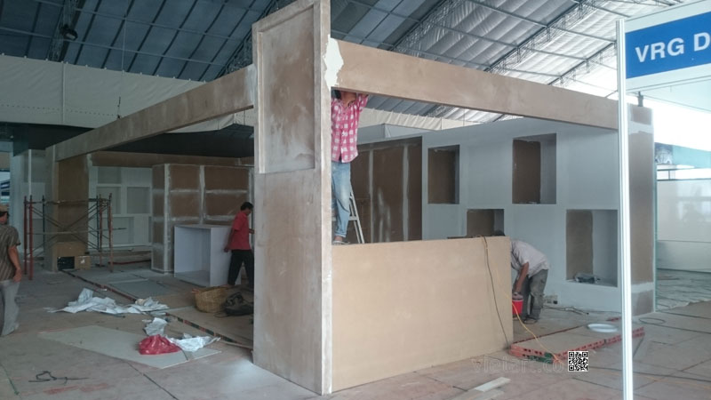 thi cong gian hang 18x12m (3) Thi công gian hàng Donata 18x12m