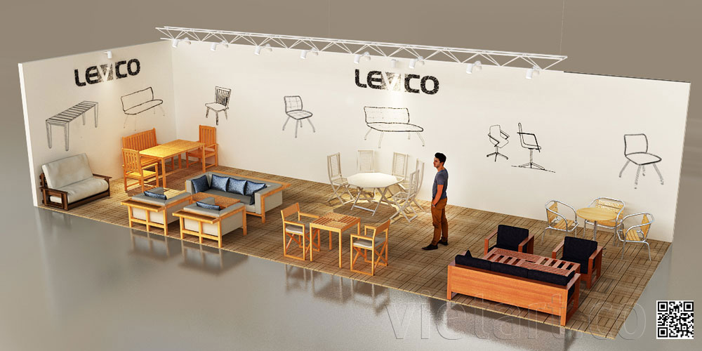 thi cong gian hang Levico tai VIFA 2015 (2) Thi công gian hàng 18x6m 11