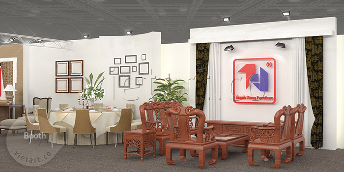 thiet ke gian hang do noi that Thanh Dung Funiture (1) Thiết kế gian hàng 18x9m