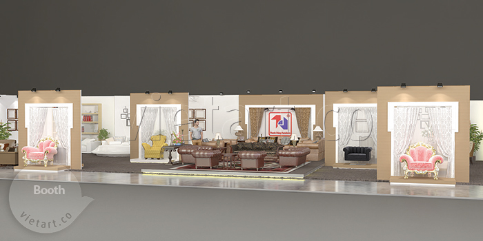 thiet ke gian hang do noi that Thanh Dung Funiture (4) Thiết kế gian hàng 12x6m
