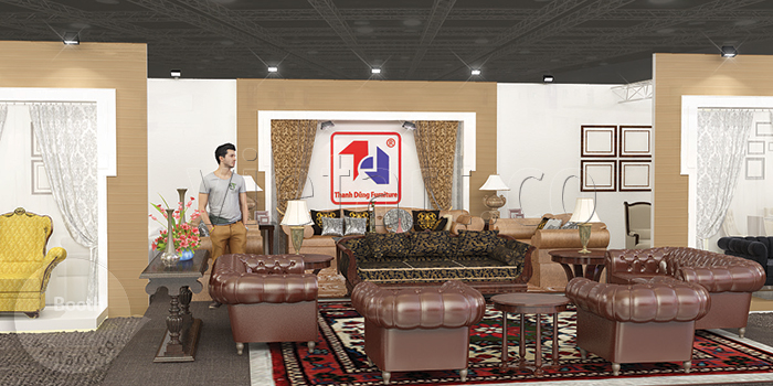 thiet ke gian hang do noi that Thanh Dung Funiture (5) Thiết kế gian hàng 18x6m