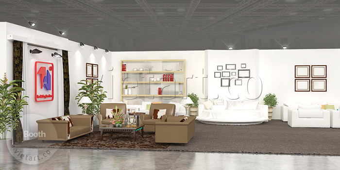 thiet ke gian hang do noi that Thanh Dung Funiture (6) Thiết kế gian hàng 12x9m