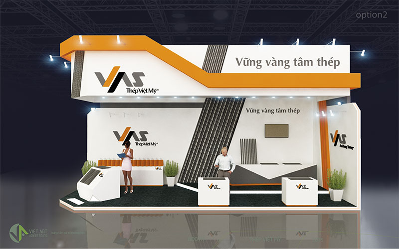 Thiet ke gian hang Thep Viet My (1) Hình ảnh thiết kế gian hàng thép Việt Mỹ