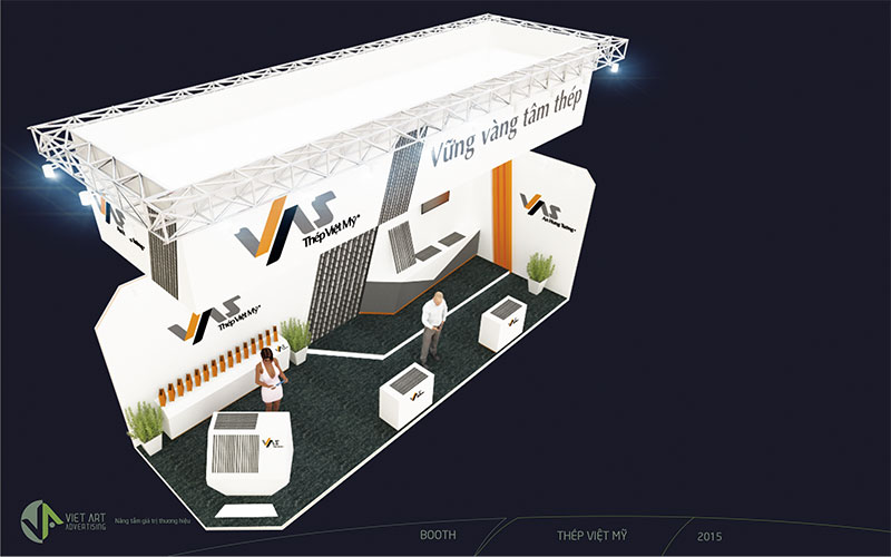 Thiet ke gian hang Thep Viet My (2) Hình ảnh thiết kế gian hàng thép Việt Mỹ 1