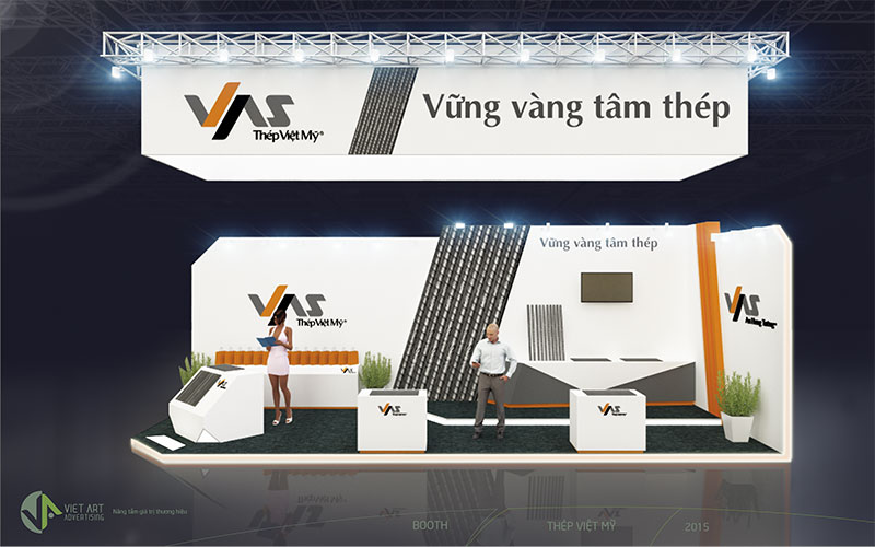 Thiet ke gian hang Thep Viet My (5) Hình ảnh thiết kế gian hàng thép Việt Mỹ 2