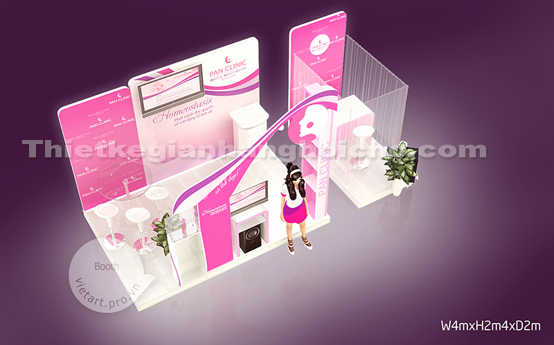 boothgianhangpanclinic1 booth đẹp