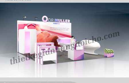 Dr. Muller – Gian hàng tự dựng 6x6m 3 mặt mở tại triển lãm Pharmedi